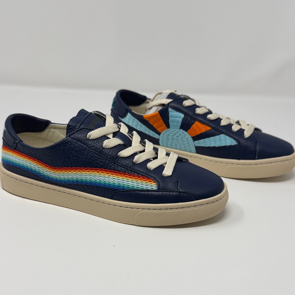 Soludos Ibiza Rainbow Wave Sneaker Size 5